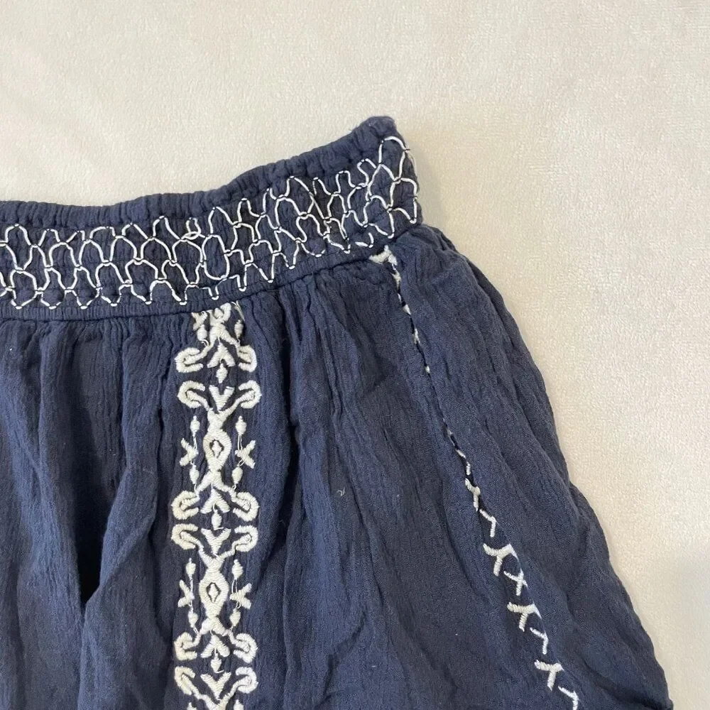 Hollister Navy & Cream Mini Skirt